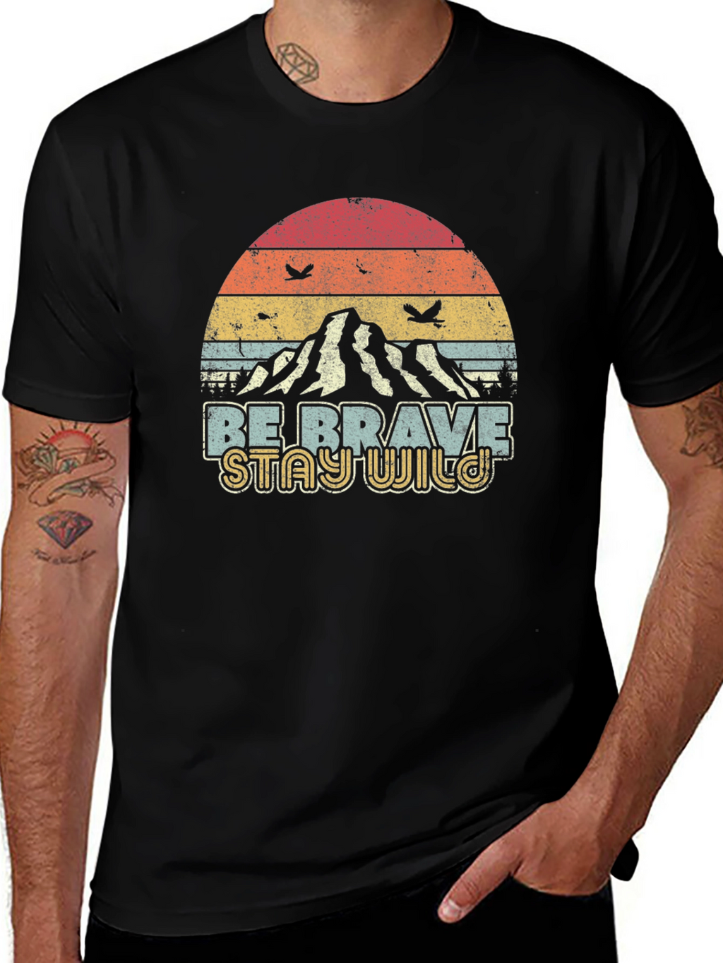 Retro Be Brave Stay Wild Graphic Tee