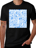 Tropical Leaves Pattern Black T-Shirt