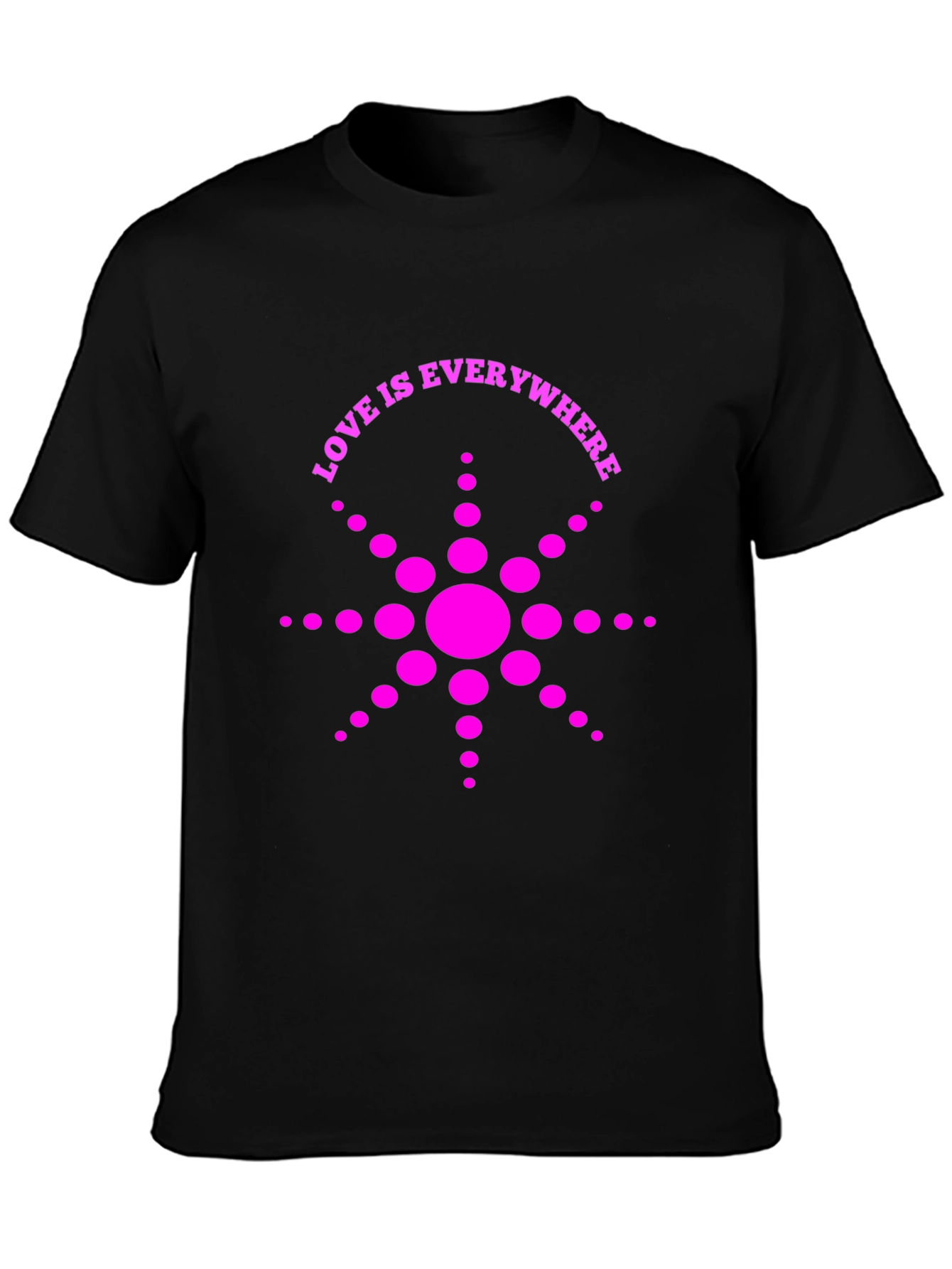 Love Is Everywhere T-Shirt - Black with Pink Graphic