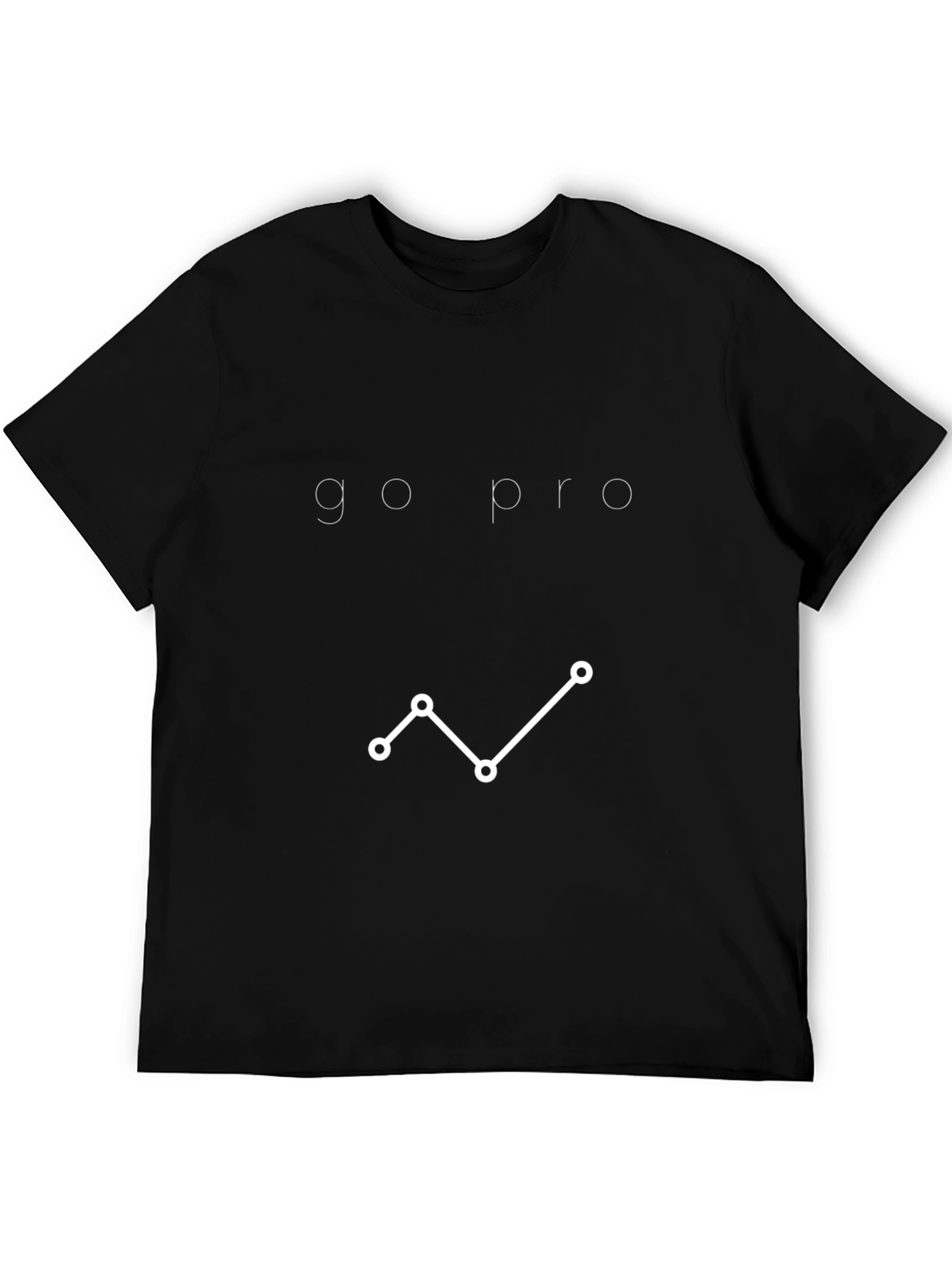 Go Pro Line Graph Tee - Modern Minimalist Black T-Shirt