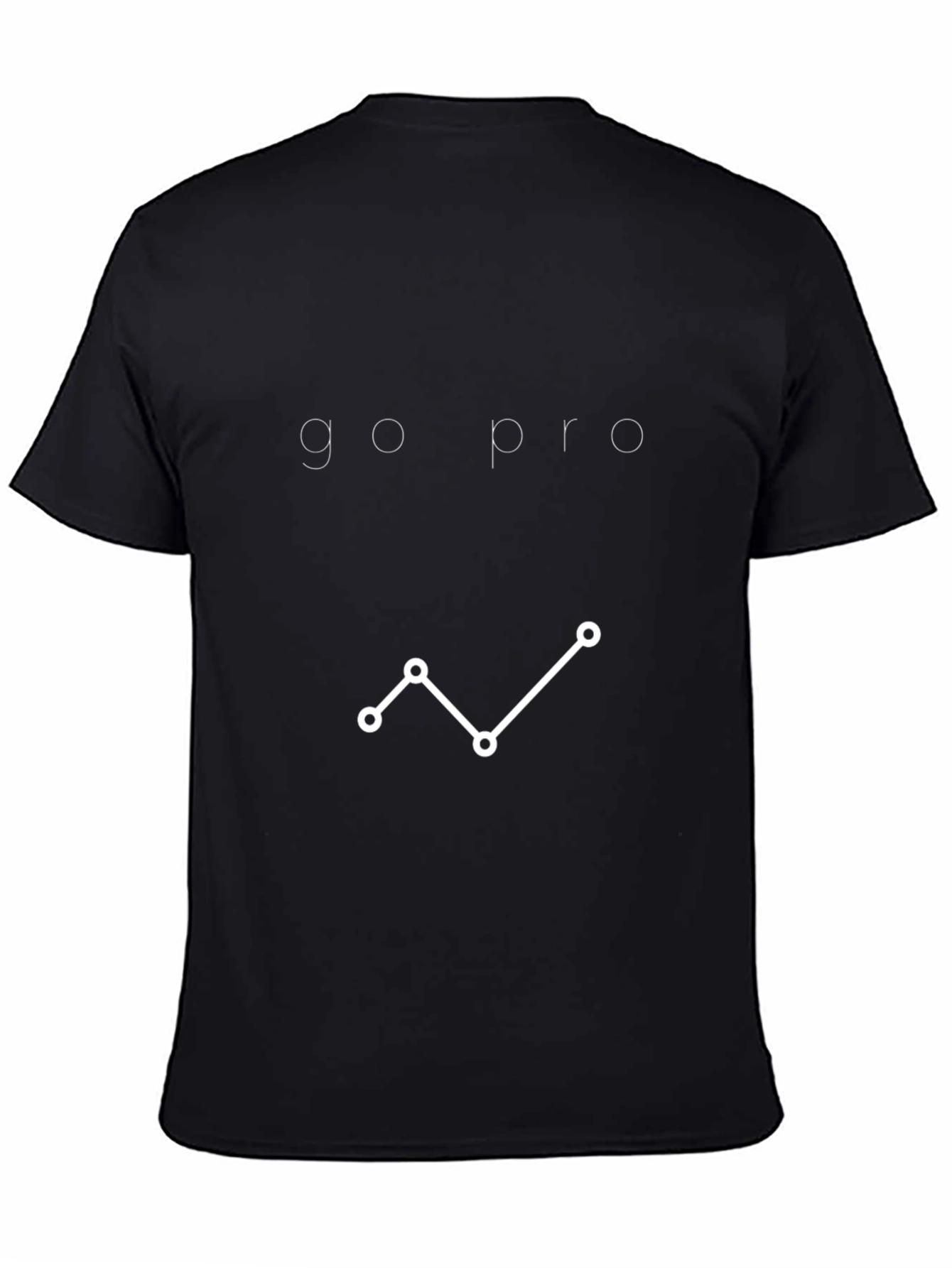 Go Pro Line Graph Tee - Modern Minimalist Black T-Shirt