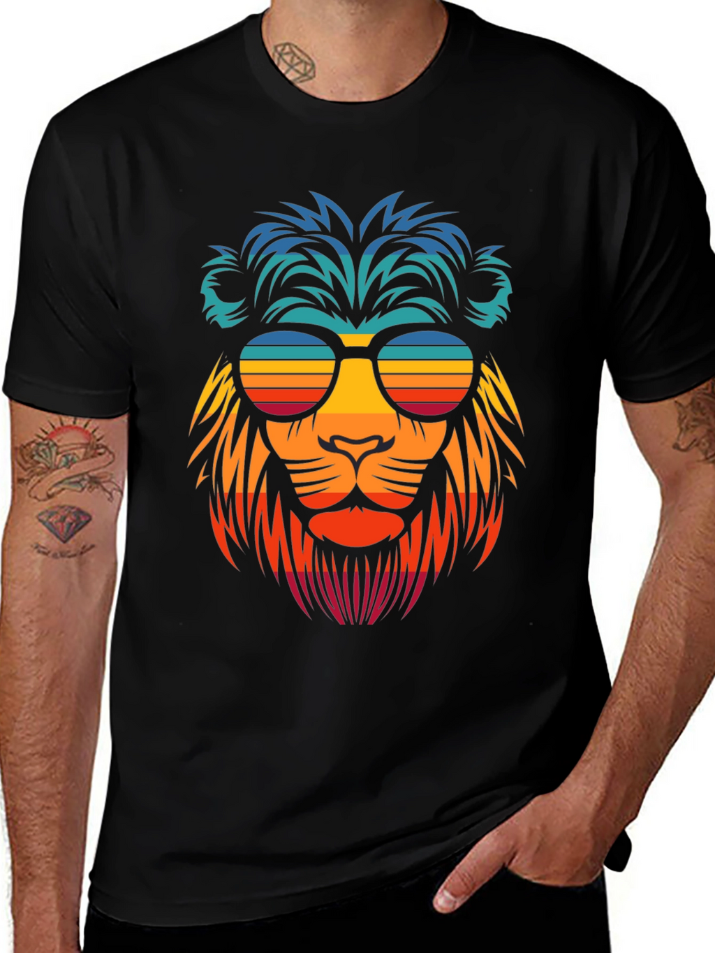 Retro Lion Graphic Tee - Cool Summer Vibes