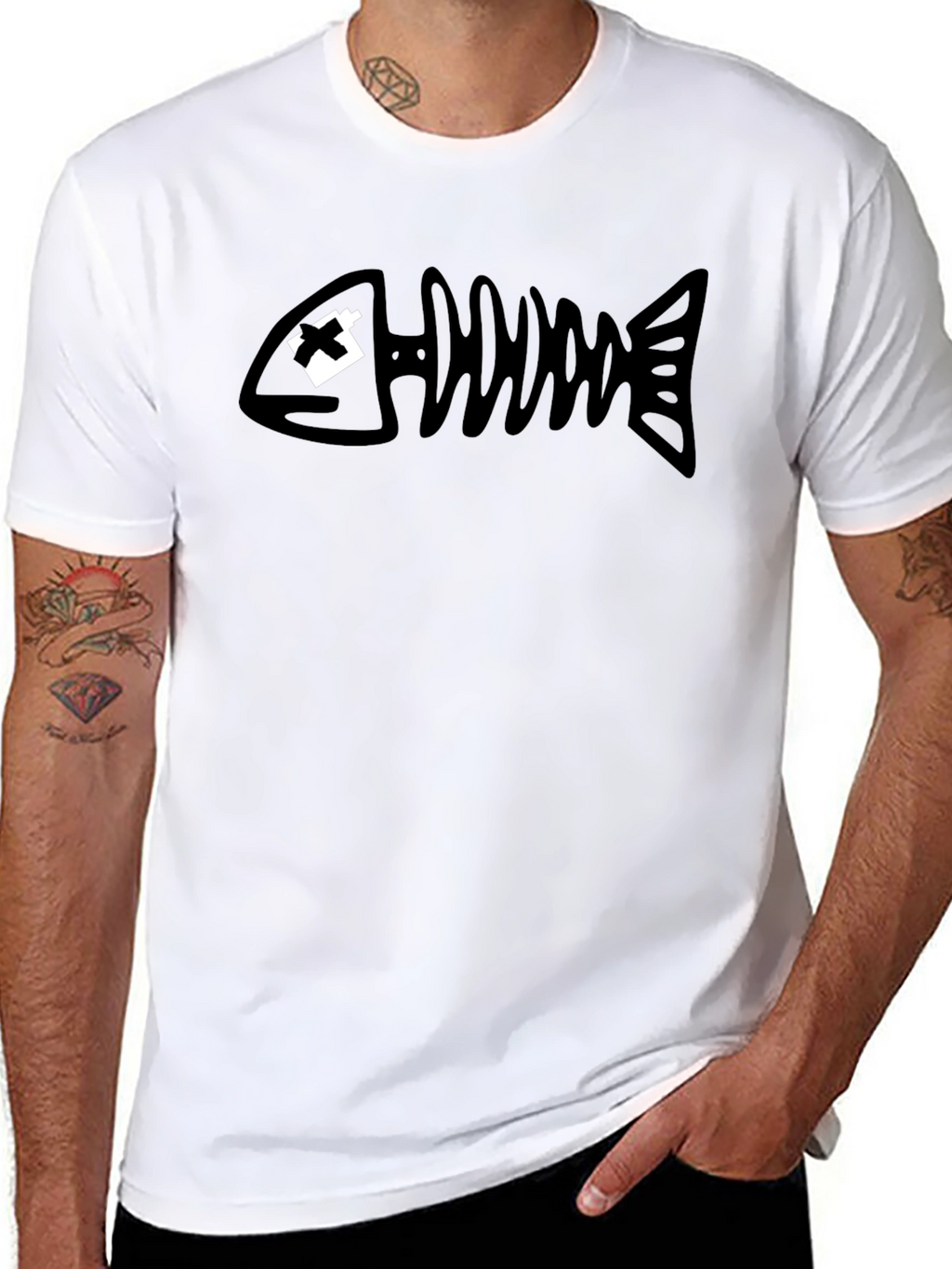Dead Fish Graphic Tee - Black Cotton T-Shirt