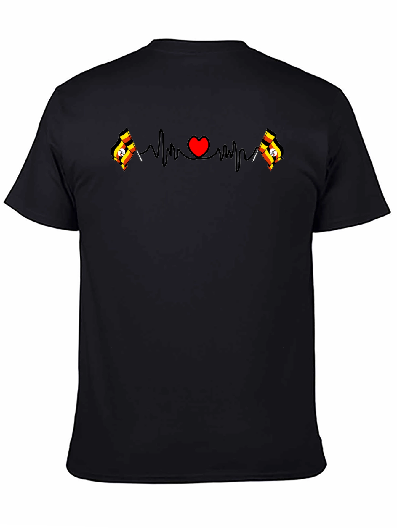 Uganda Flag Heartbeat T-Shirt