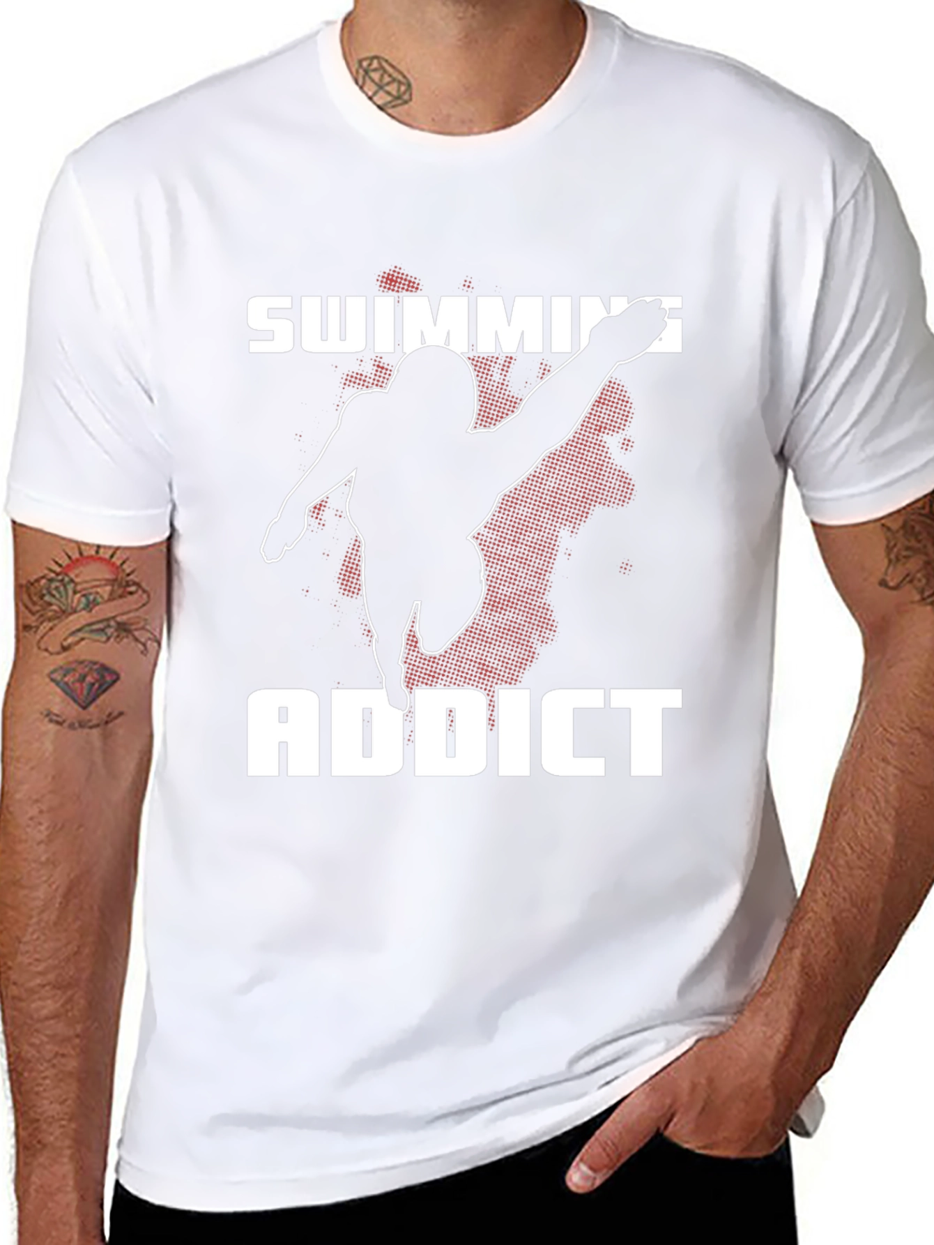 Swimming Addict Graphic Tee - Black T-Shirt