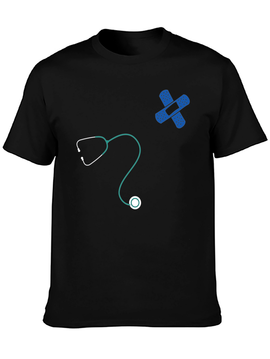 Medical Humor T-Shirt - Stethoscope & Bandage Design