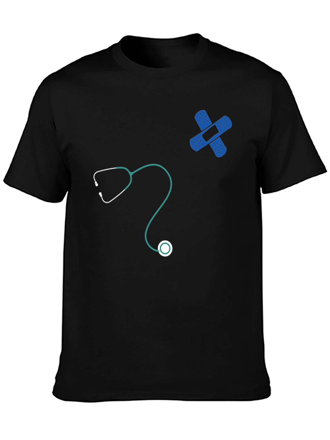 Medical Humor T-Shirt - Stethoscope & Bandage Design