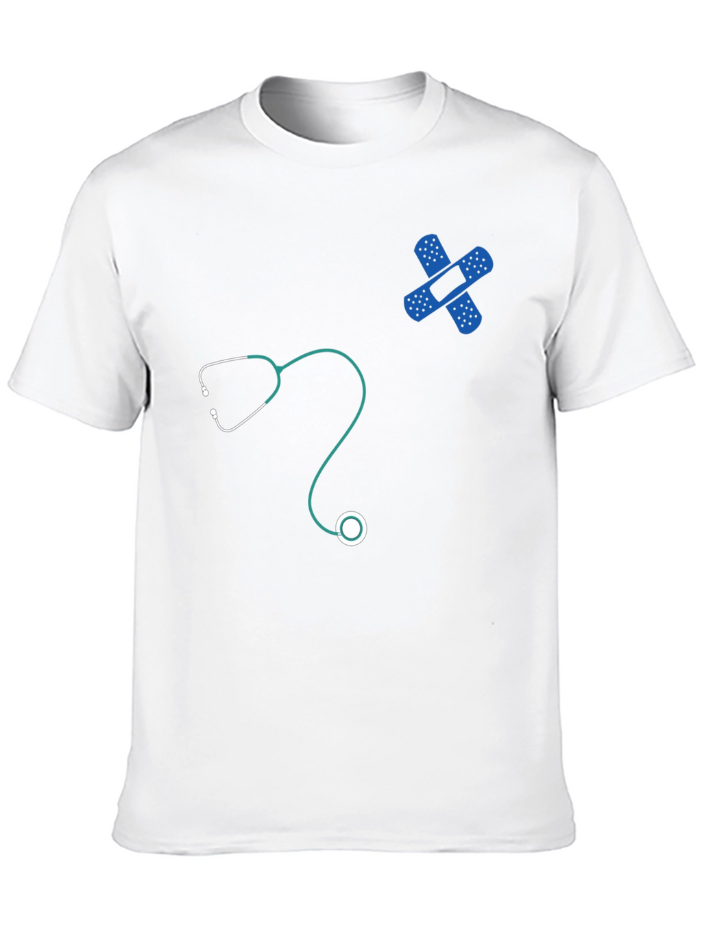 Medical Humor T-Shirt - Stethoscope & Bandage Design