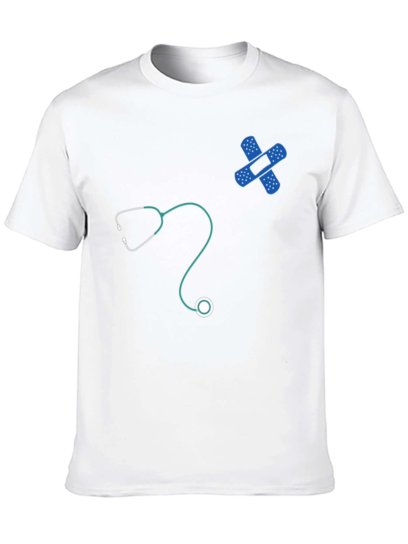 Medical Humor T-Shirt - Stethoscope & Bandage Design