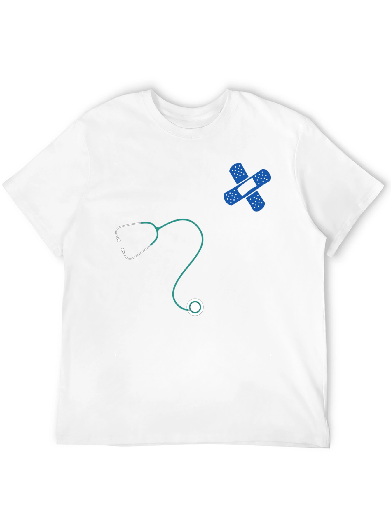 Medical Humor T-Shirt - Stethoscope & Bandage Design