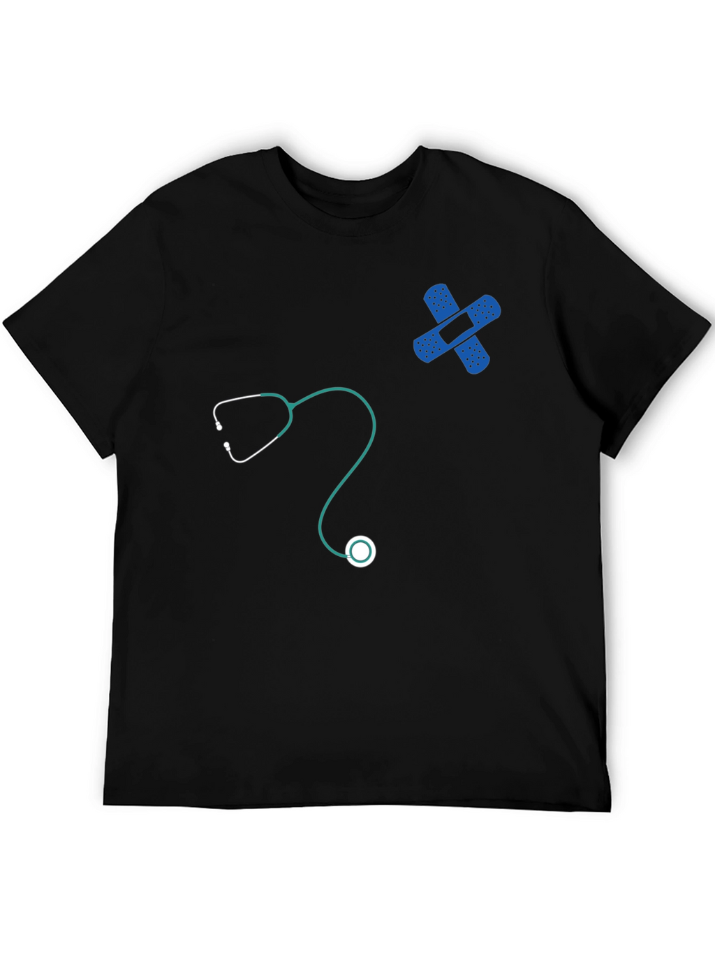 Medical Humor T-Shirt - Stethoscope & Bandage Design