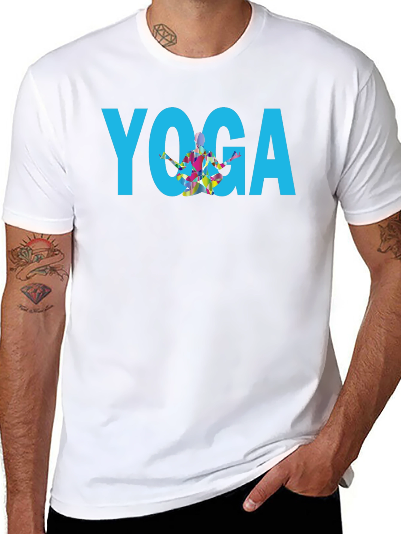 Yoga Graphic Print Black T-Shirt