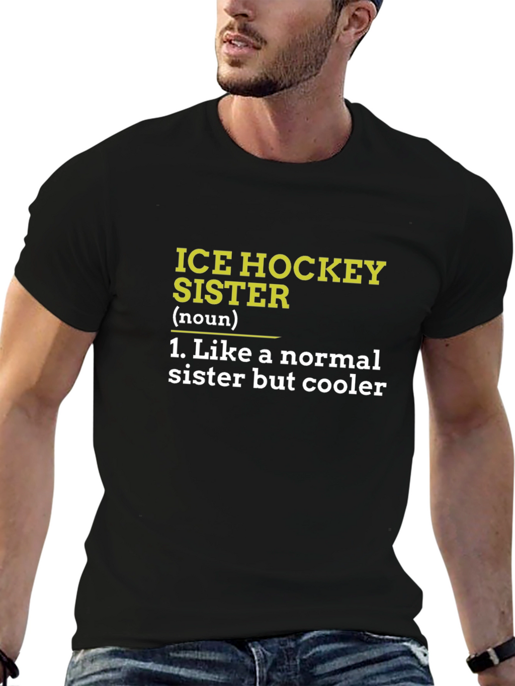 Ice Hockey Sister T-Shirt - Funny Cool Sister Tee