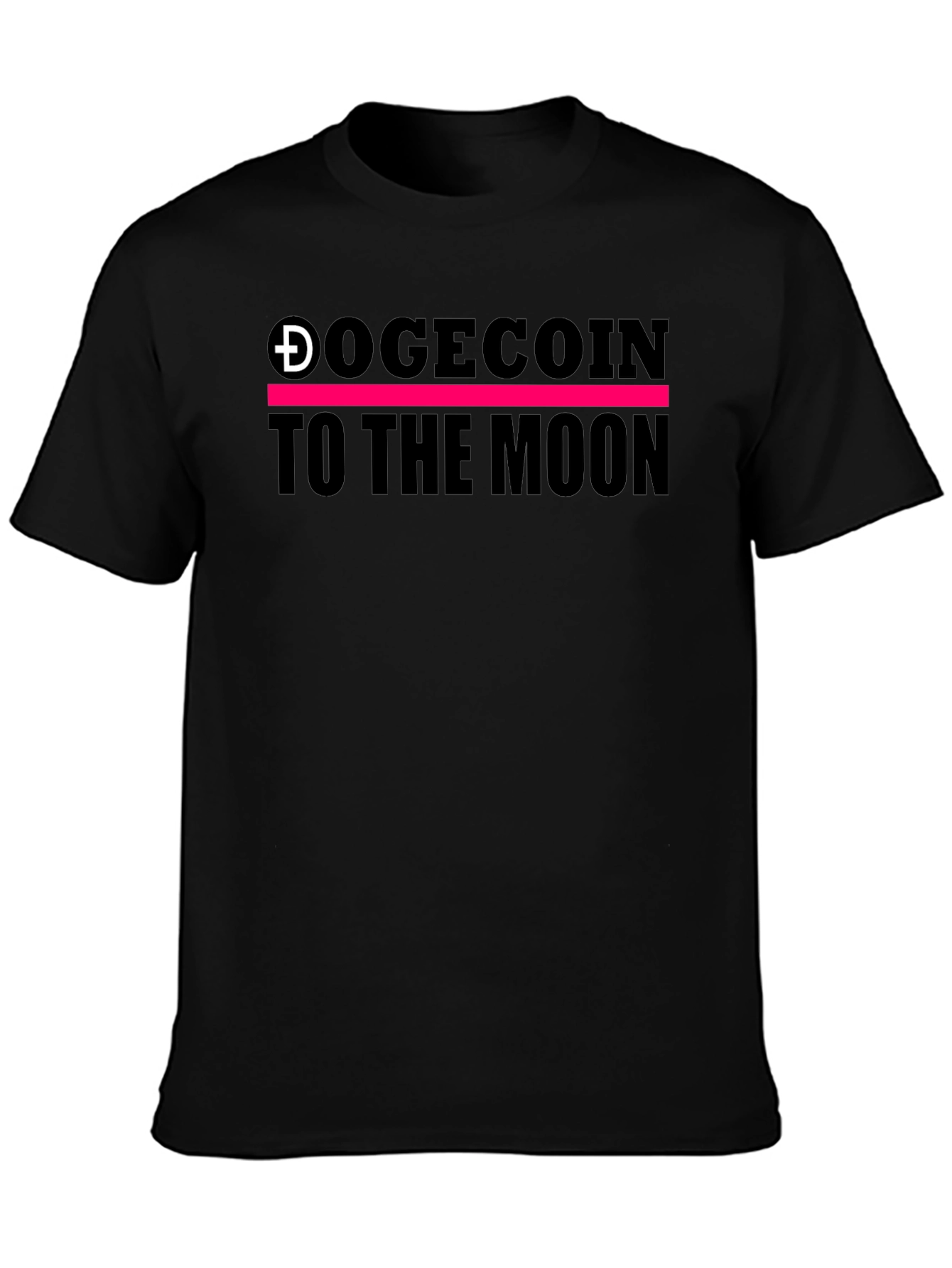 Dogecoin to the Moon Black Tee