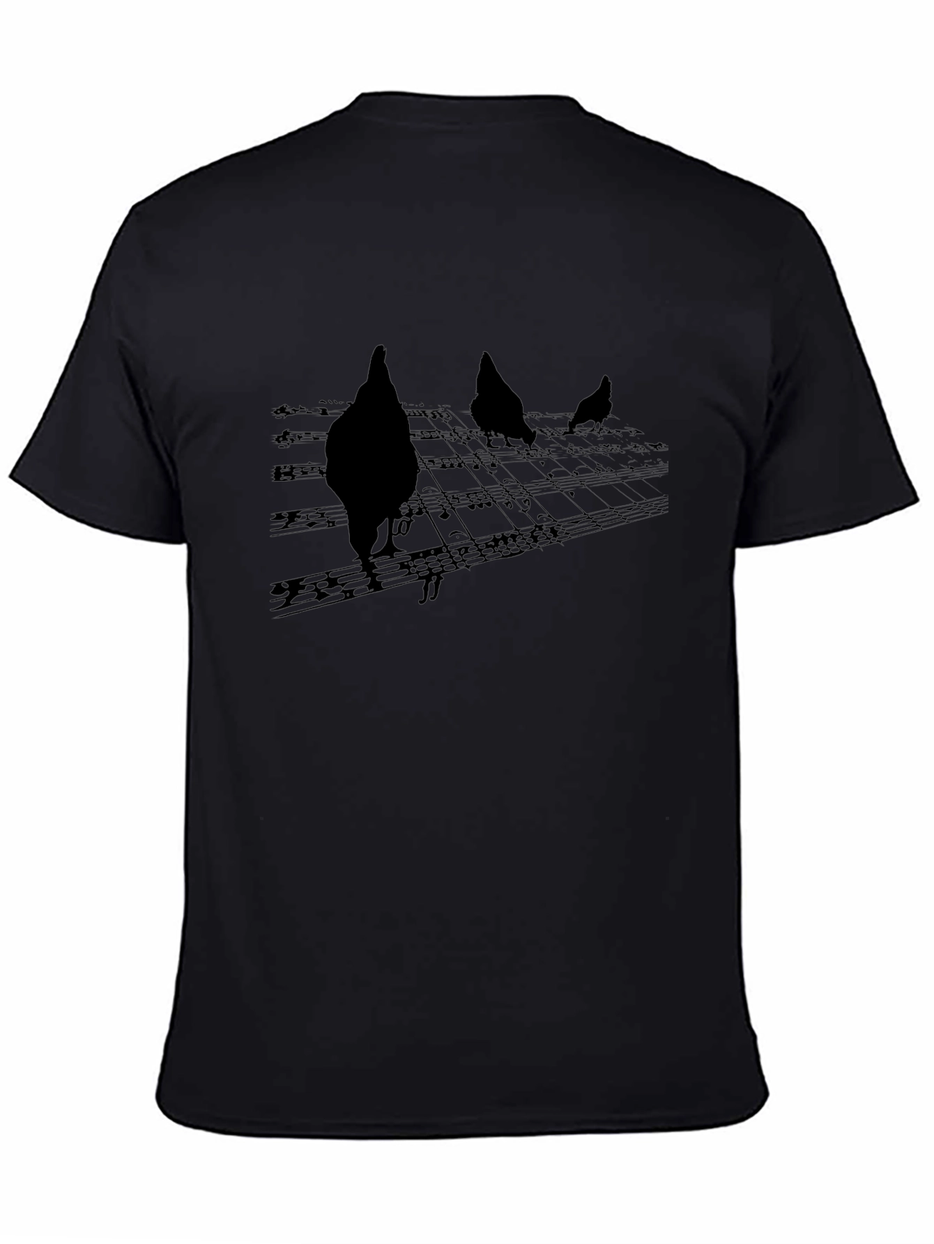 Musical Chicken T-Shirt - Black Graphic Tee