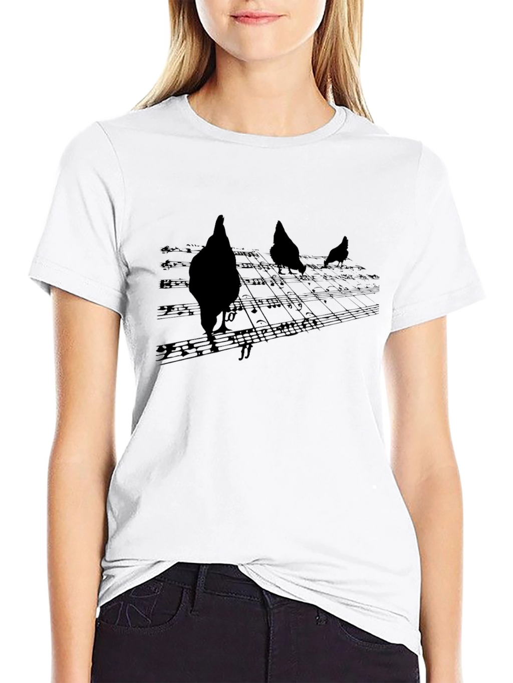 Musical Chicken T-Shirt - Black Graphic Tee