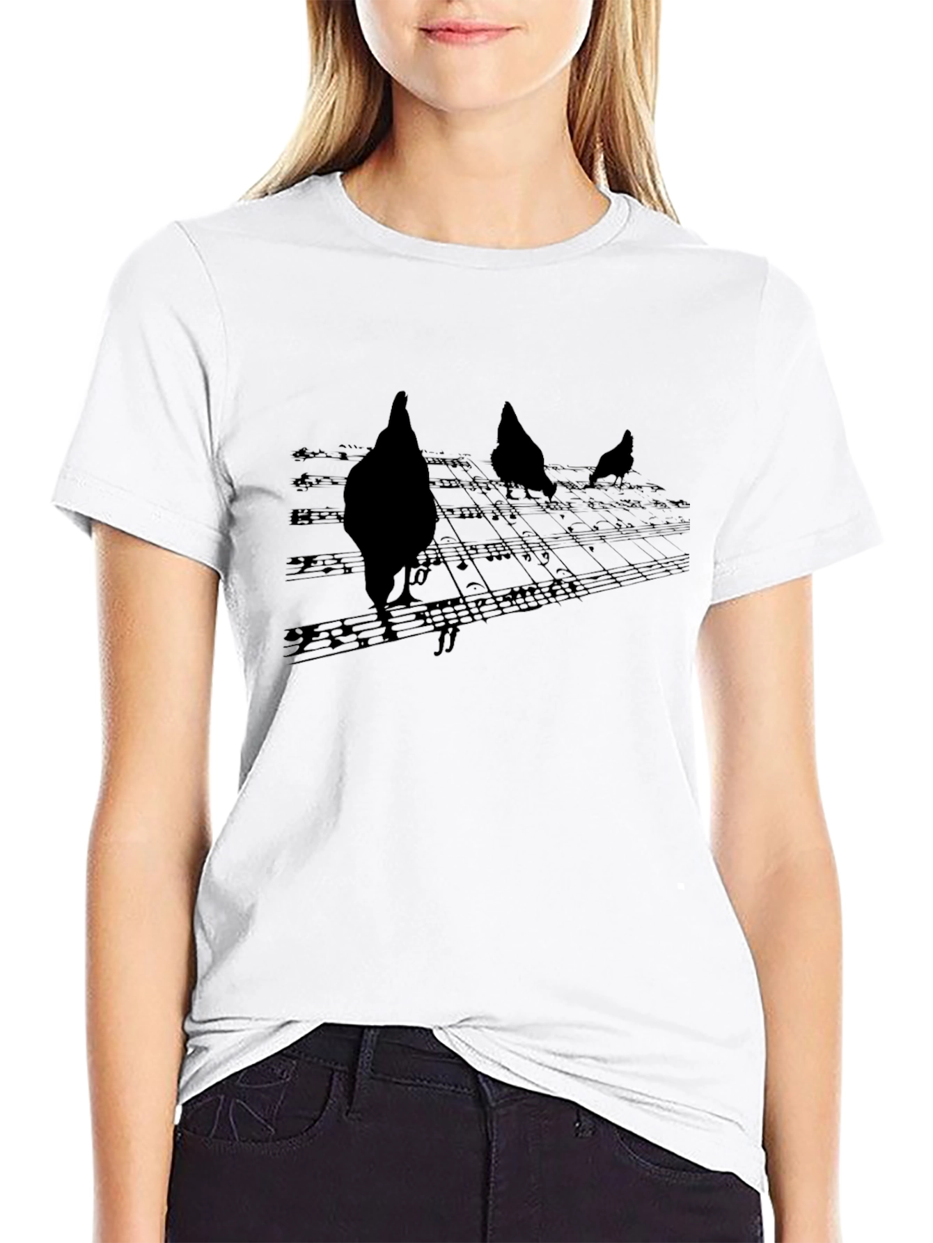 Musical Chicken T-Shirt - Black Graphic Tee
