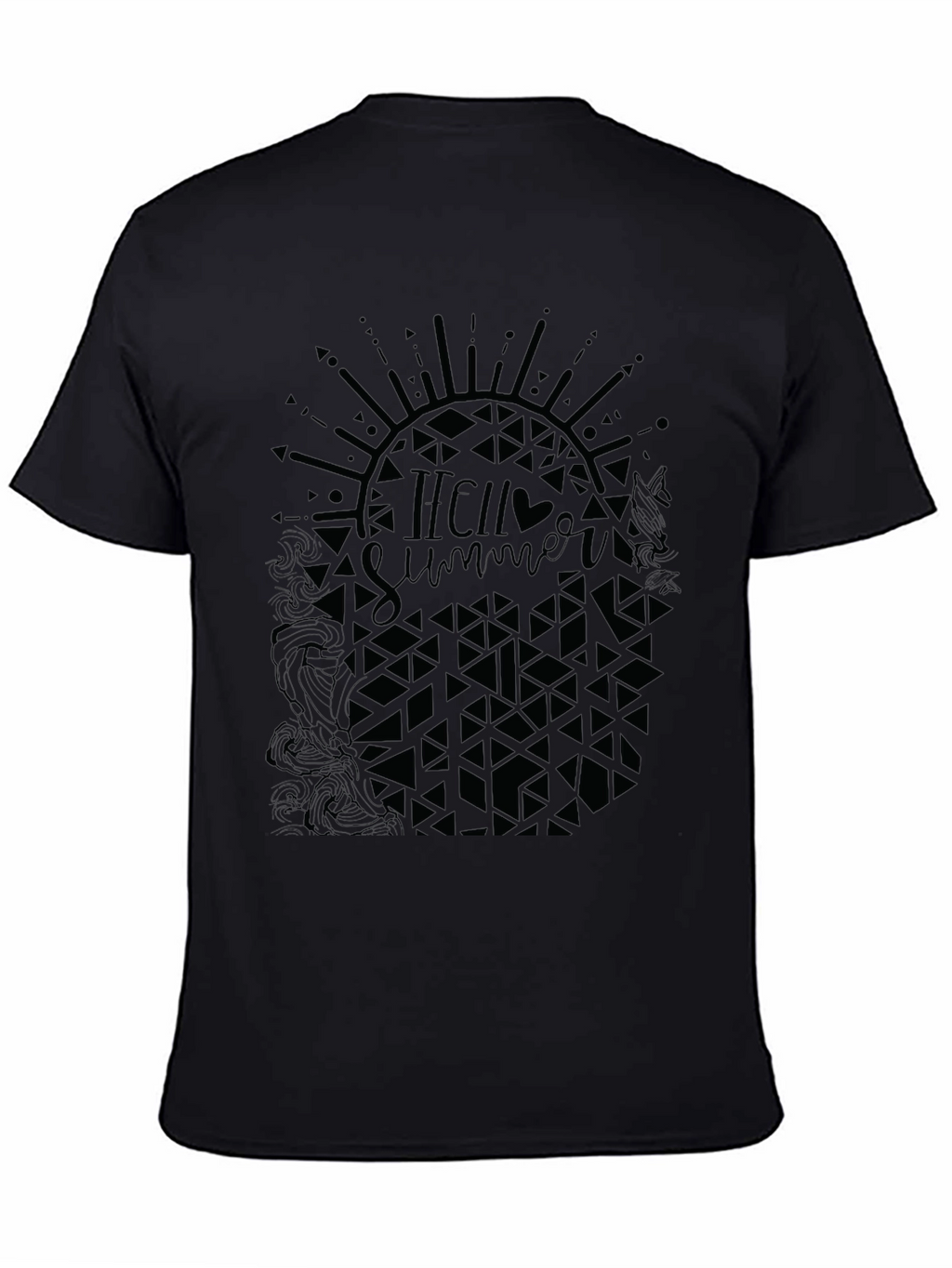 Hello Summer Graphic Tee - Black Casual Shirt