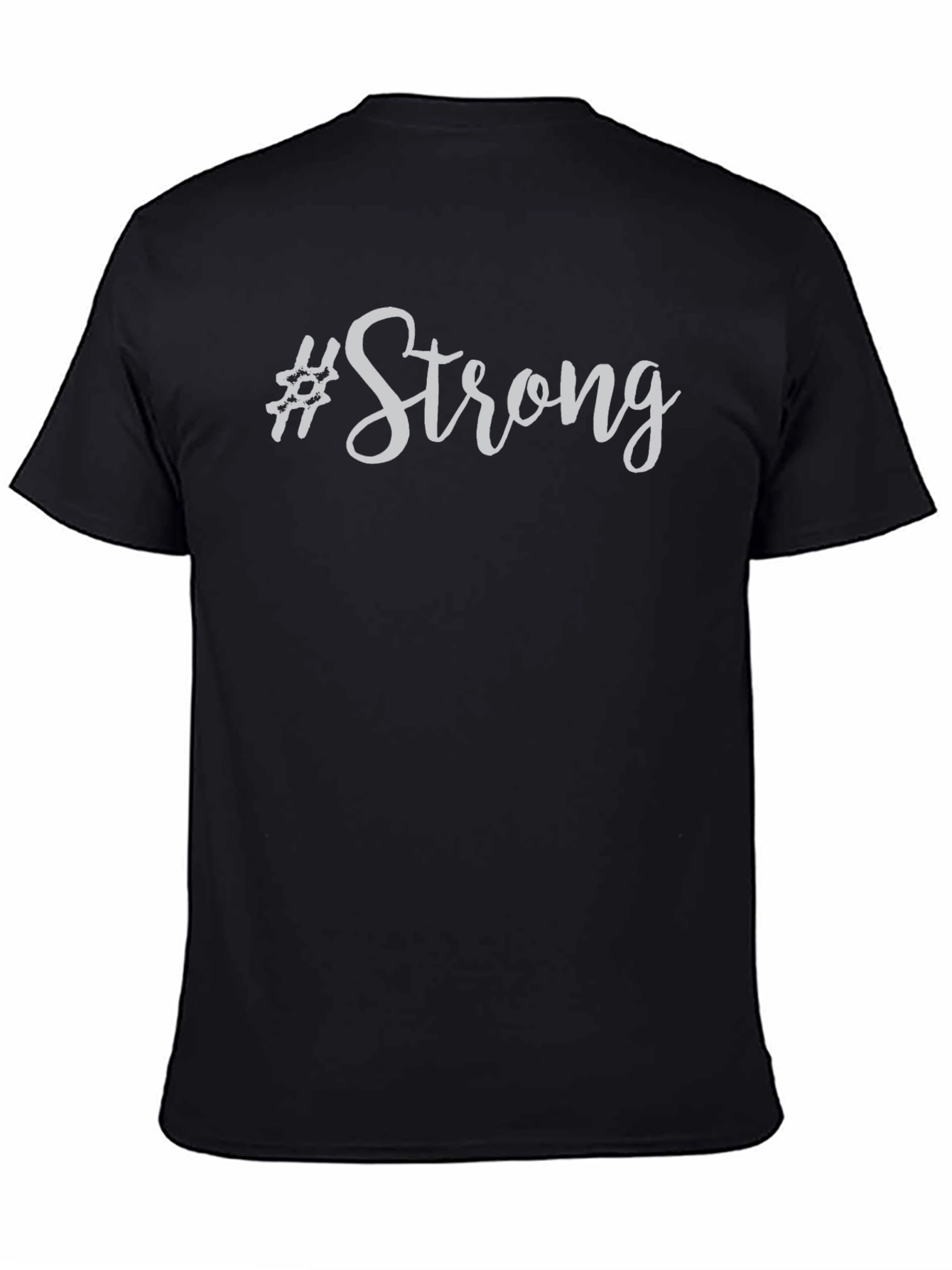 Strong Graphic Tee - Mens Black Cotton T-Shirt
