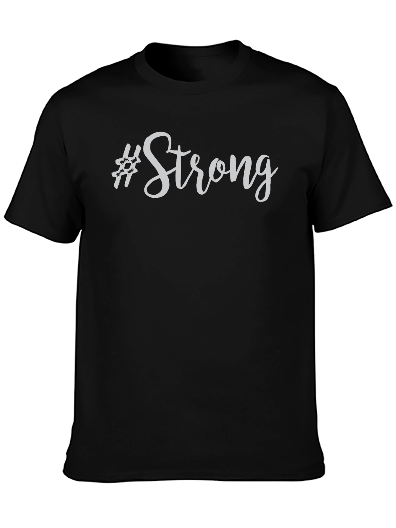 Strong Graphic Tee - Mens Black Cotton T-Shirt