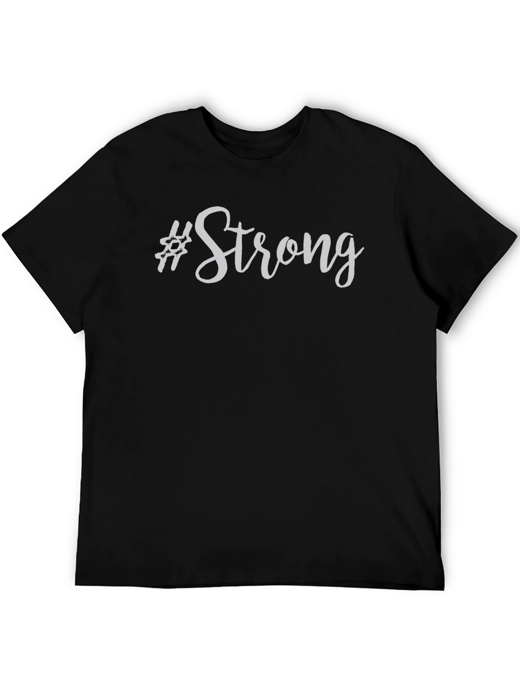 Strong Graphic Tee - Mens Black Cotton T-Shirt