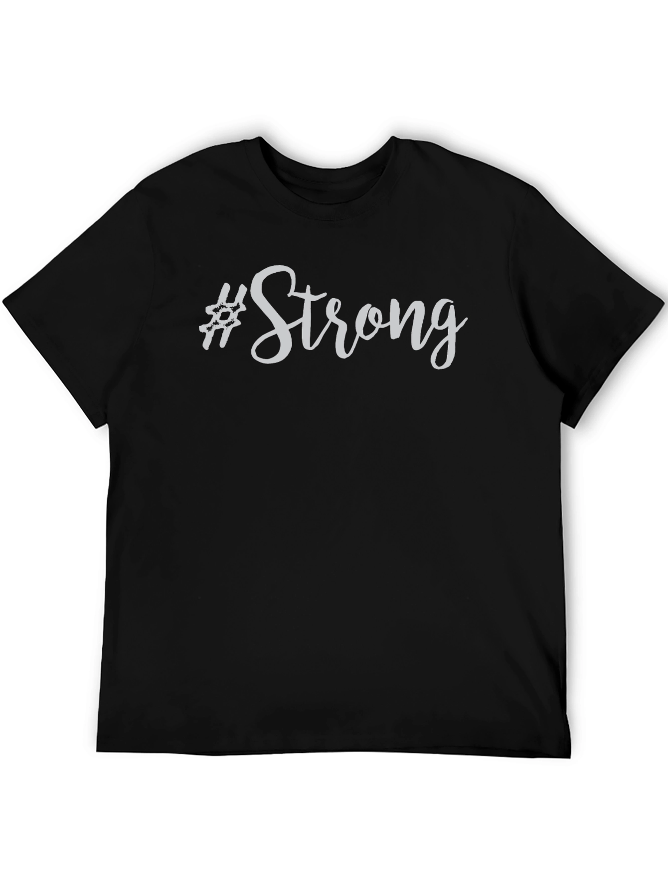 Strong Graphic Tee - Mens Black Cotton T-Shirt