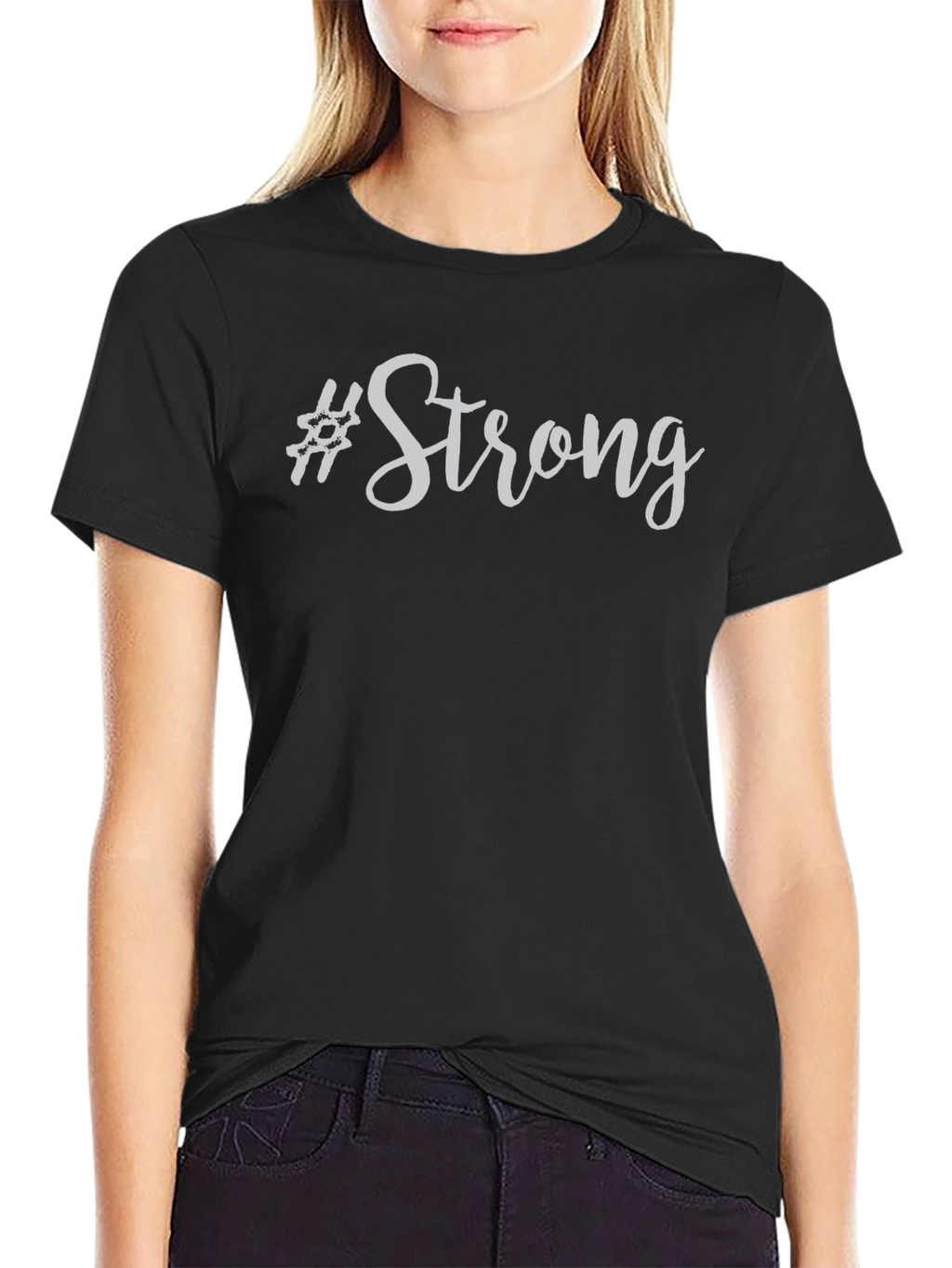 Strong Graphic Tee - Mens Black Cotton T-Shirt