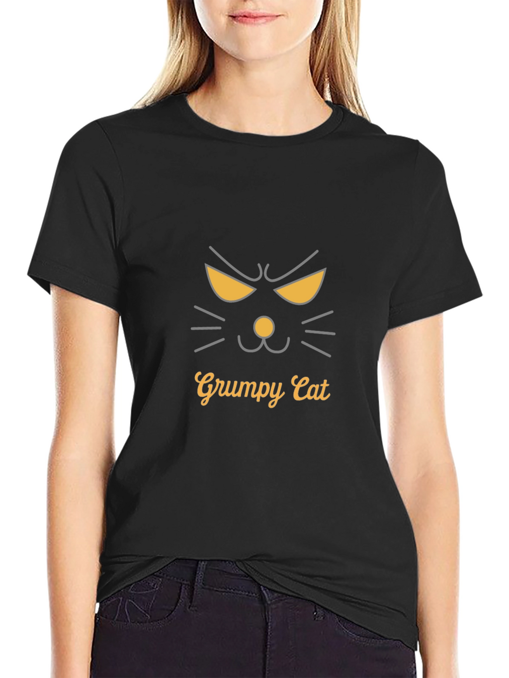 Grumpy Cat Graphic Tee - Mens Black T-Shirt