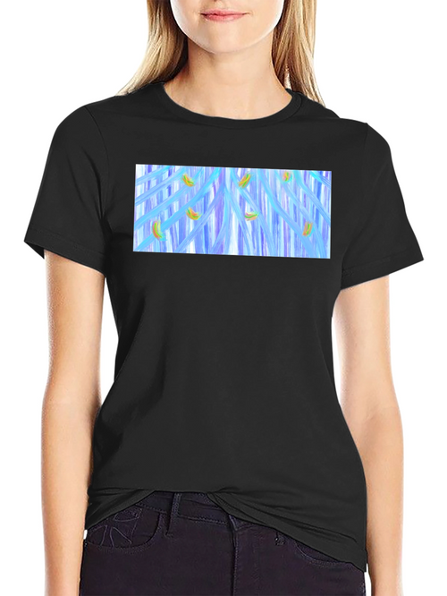 Abstract Banana Waterfall Graphic Tee - Black