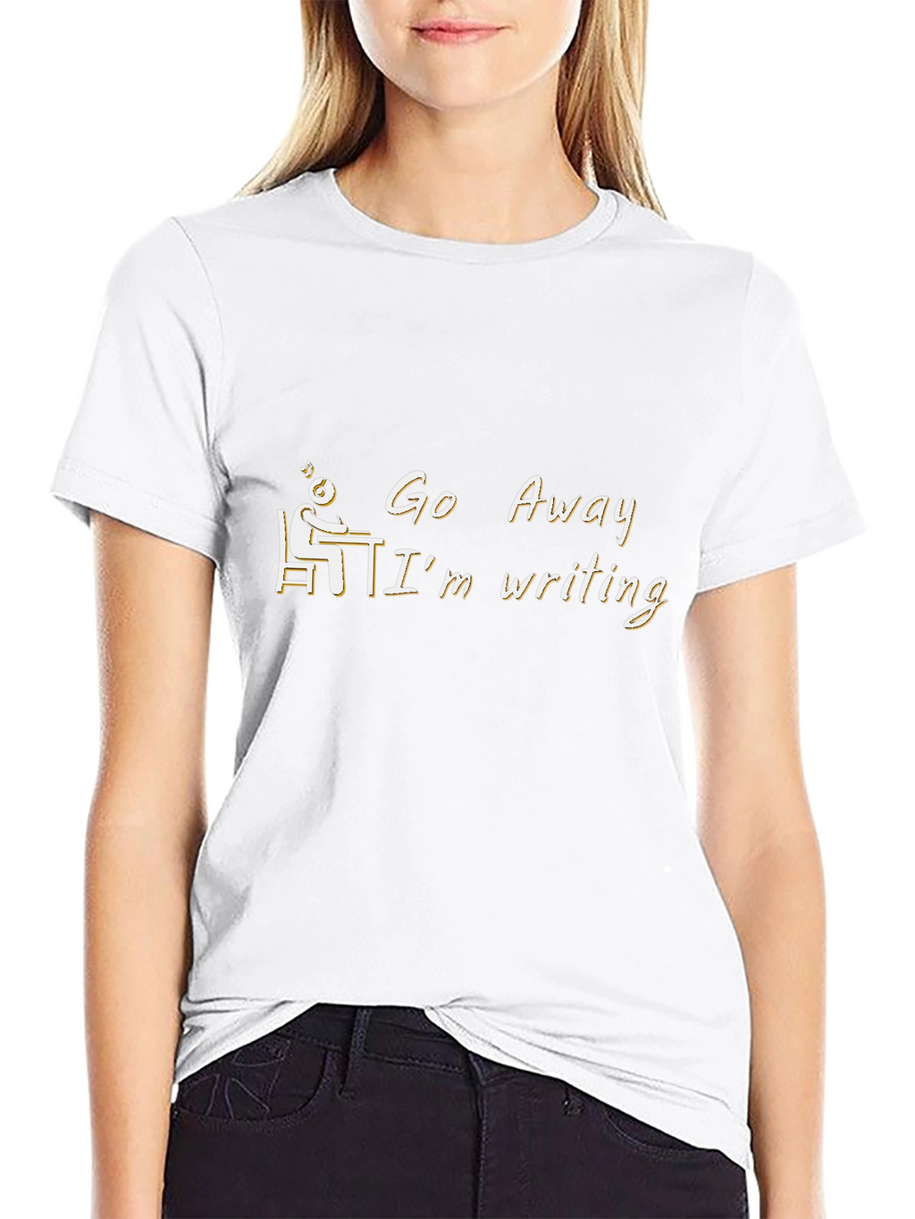 Go Away Im Writing T-Shirt Novelty Writer Gift