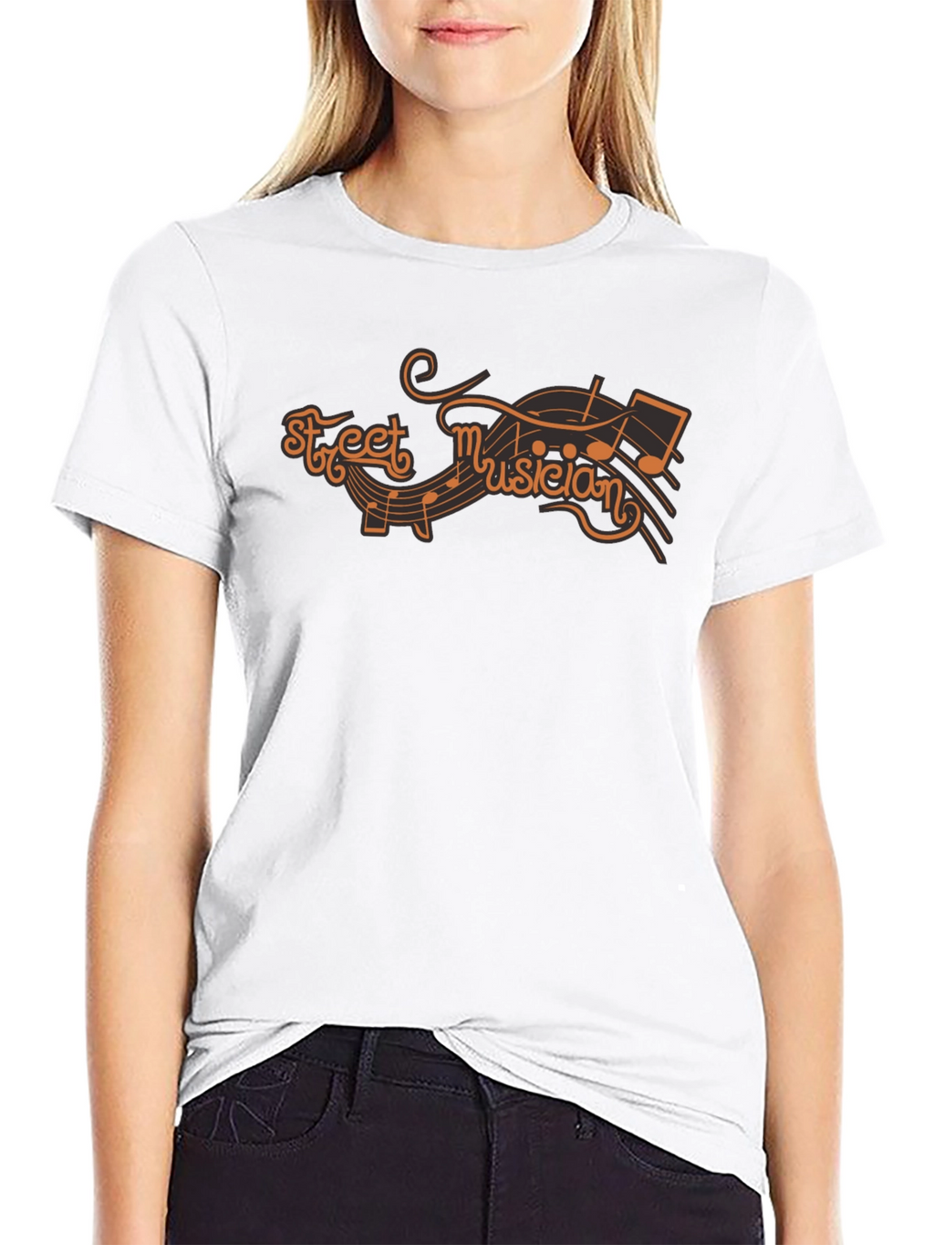 Street Musician Graphic T-Shirt - Black