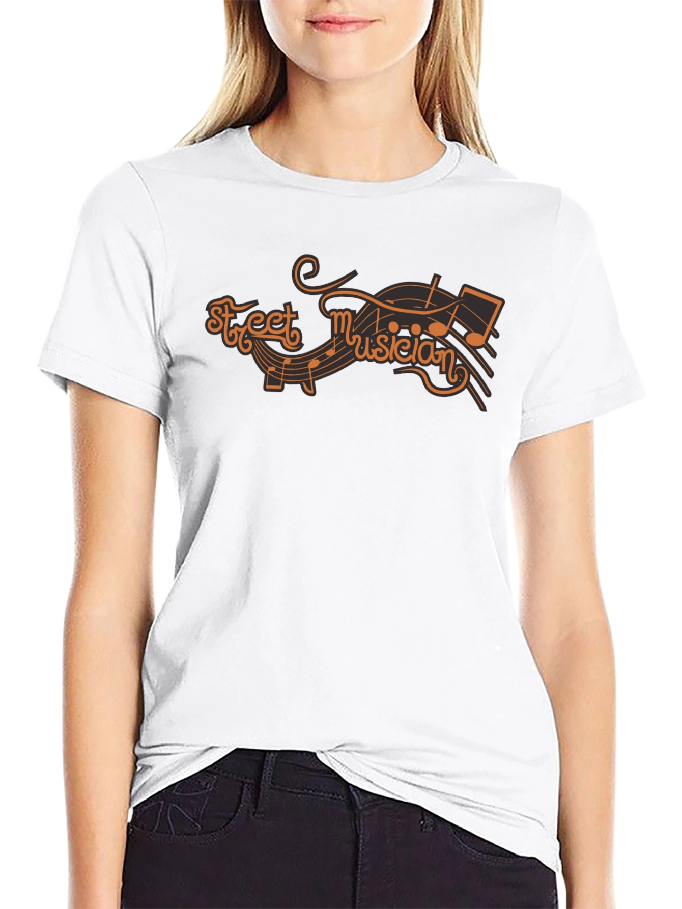 Street Musician Graphic T-Shirt - Black