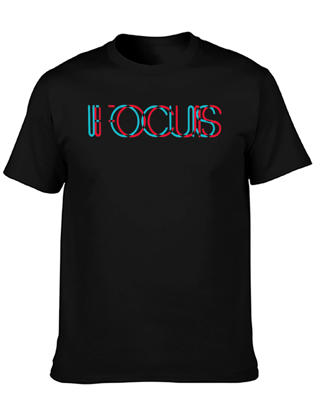 Trendy Focus Graphic Tee - Soft Black Cotton