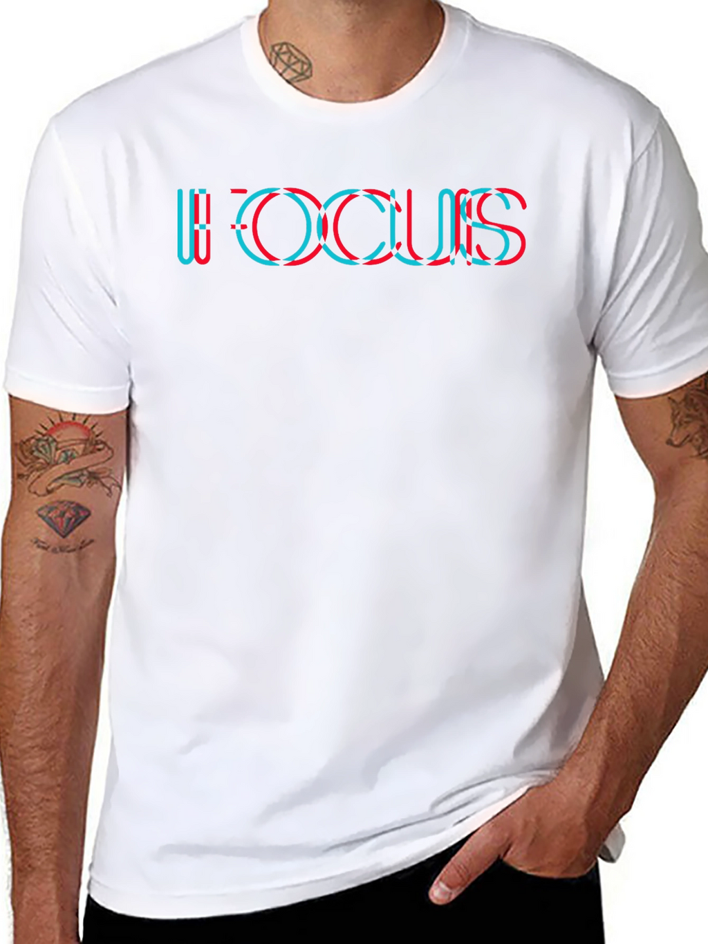 Trendy Focus Graphic Tee - Soft Black Cotton