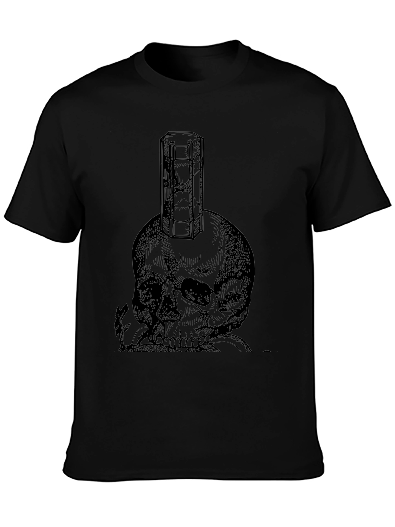 Skull & Hourglass Graphic Tee - Unisex Black T-Shirt