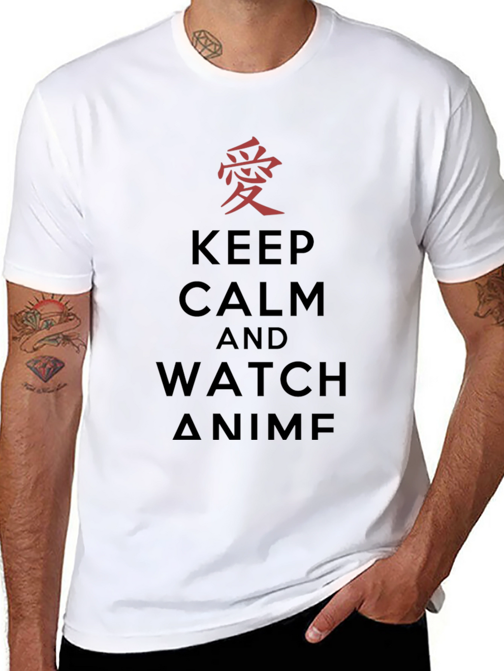 Keep Calm & Watch Anime T-Shirt - Black