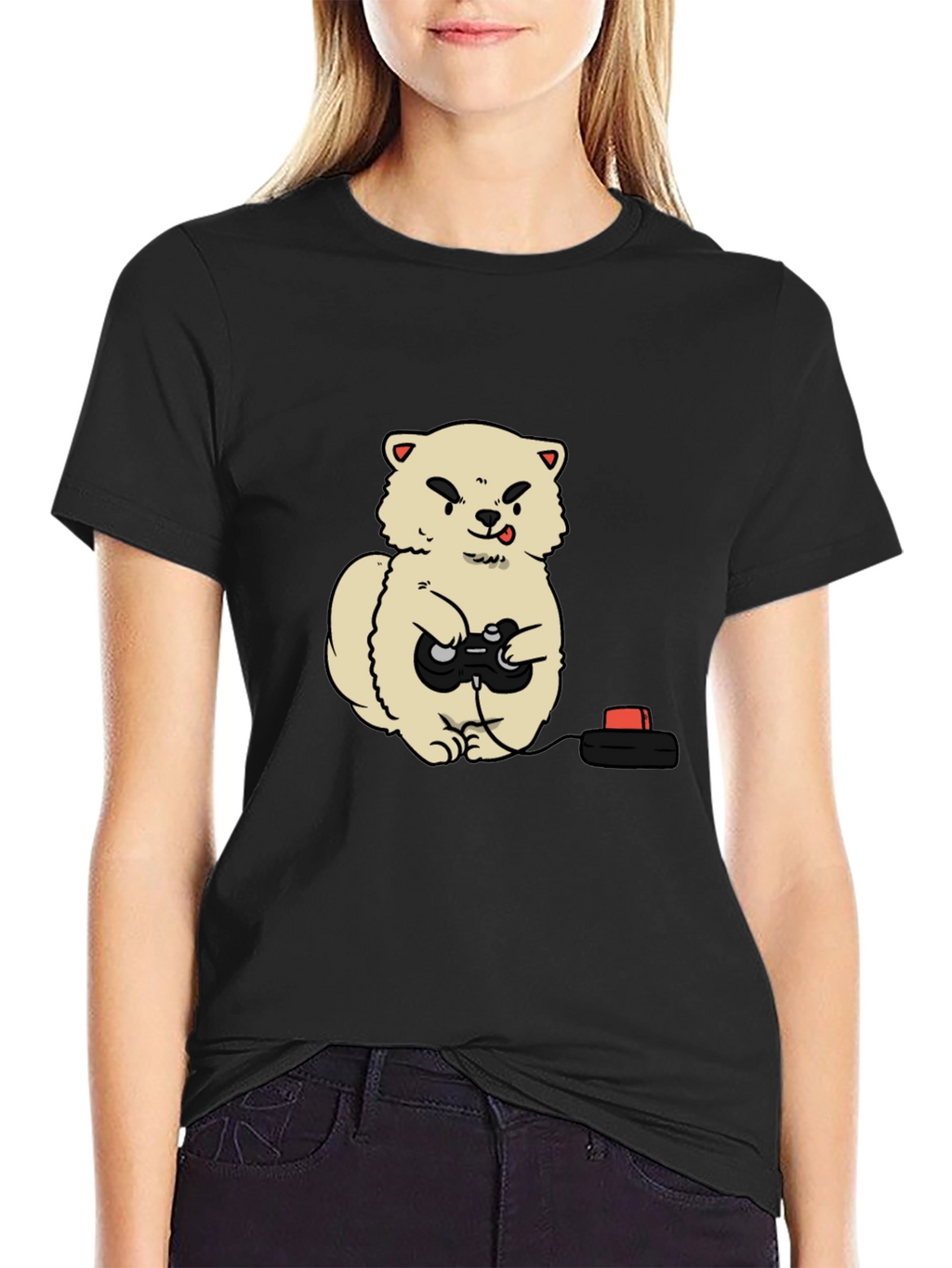 Gamer Dog Black T-Shirt