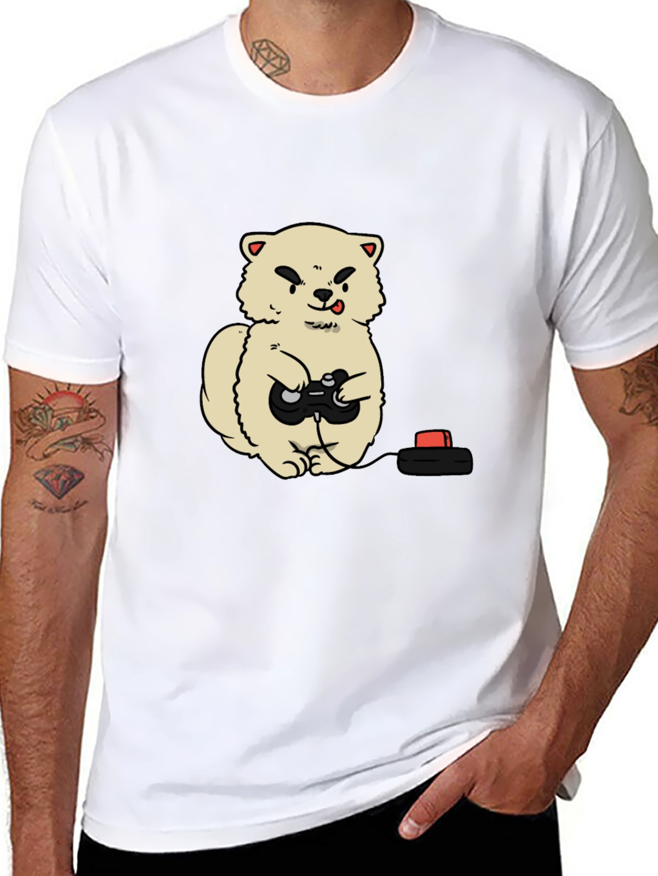 Gamer Dog Black T-Shirt