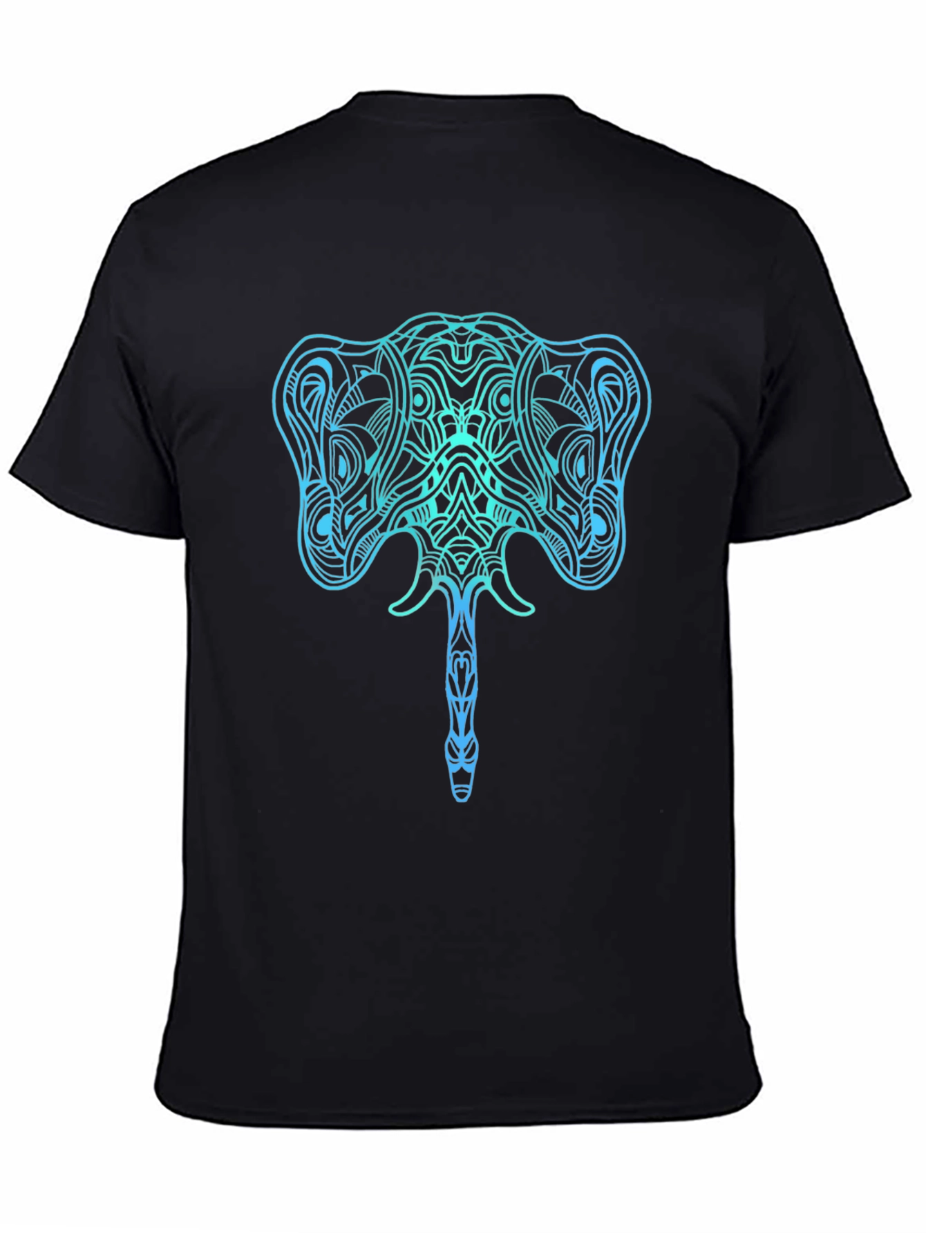 Geometric Elephant Graphic Tee - Stylish Mens Black T-Shirt