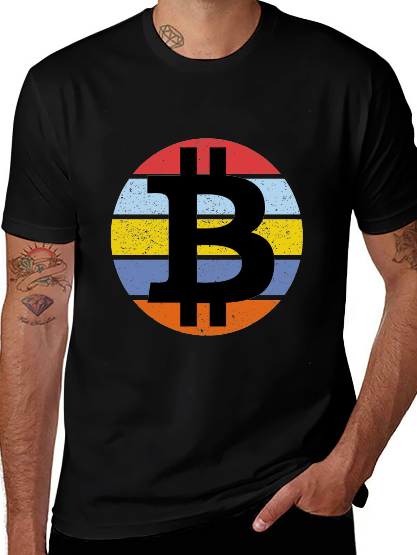 Bitcoin Vintage Sunset Graphic Tee - Crypto Fashion