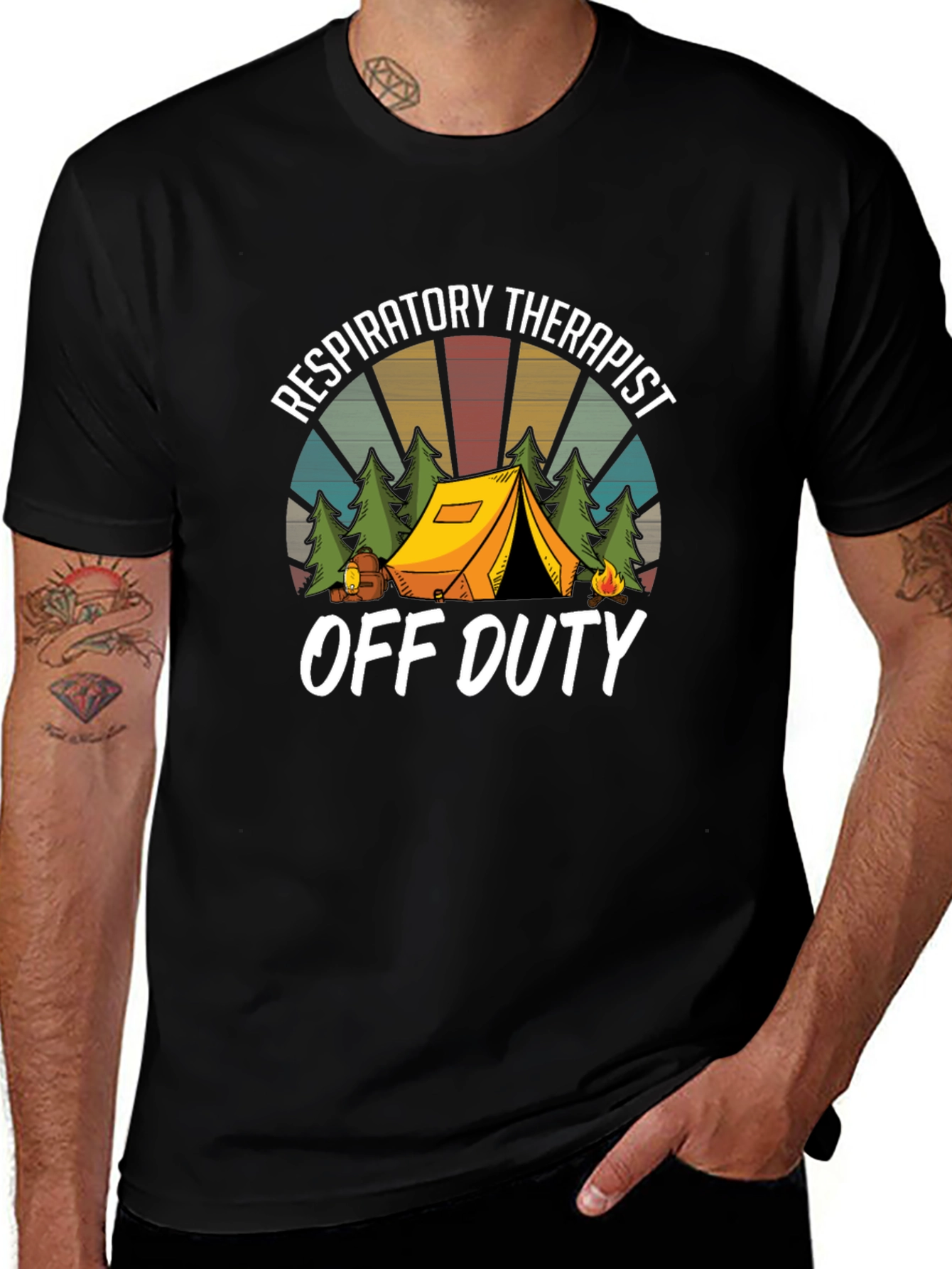 Respiratory Therapist Off Duty Camping T-Shirt