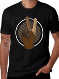 Peace Sign Graphic Tee - Mens Black T-Shirt