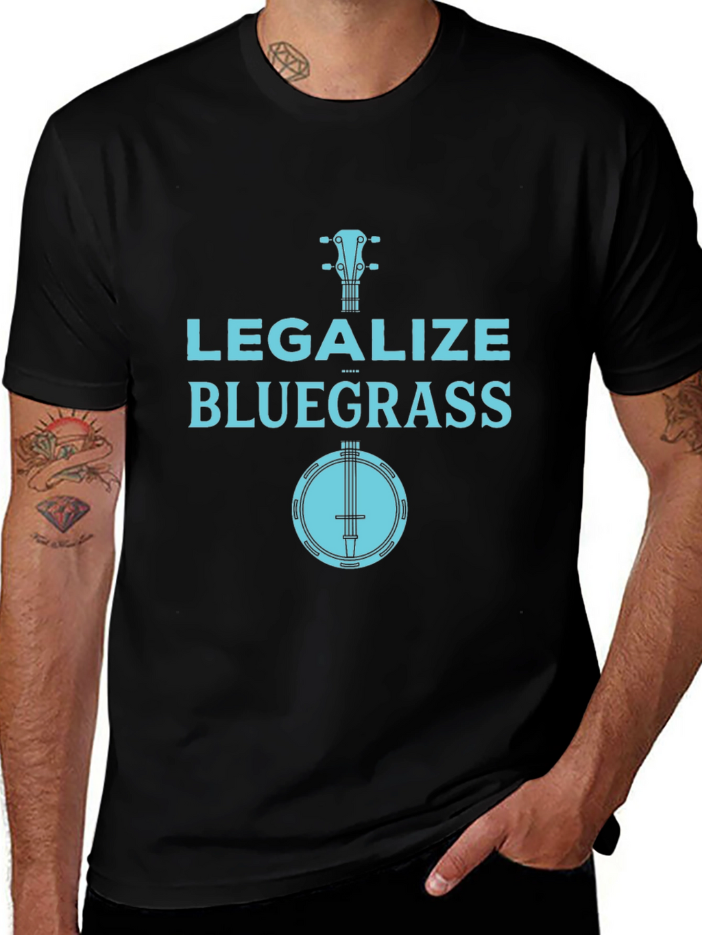 Legalize Bluegrass Banjo Graphic Tee - Black
