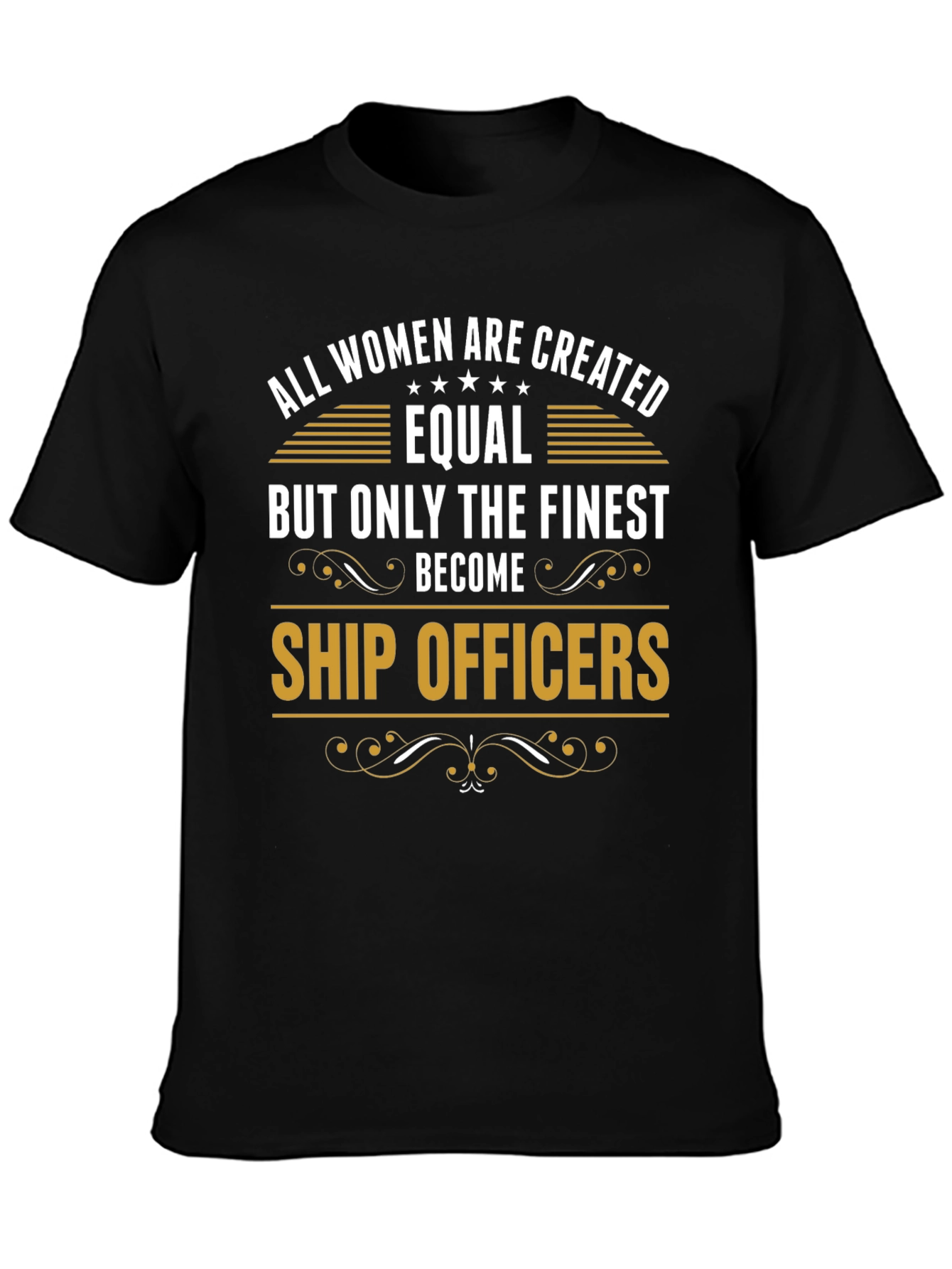 Finest Women Ship Officers Black Graphic Tee