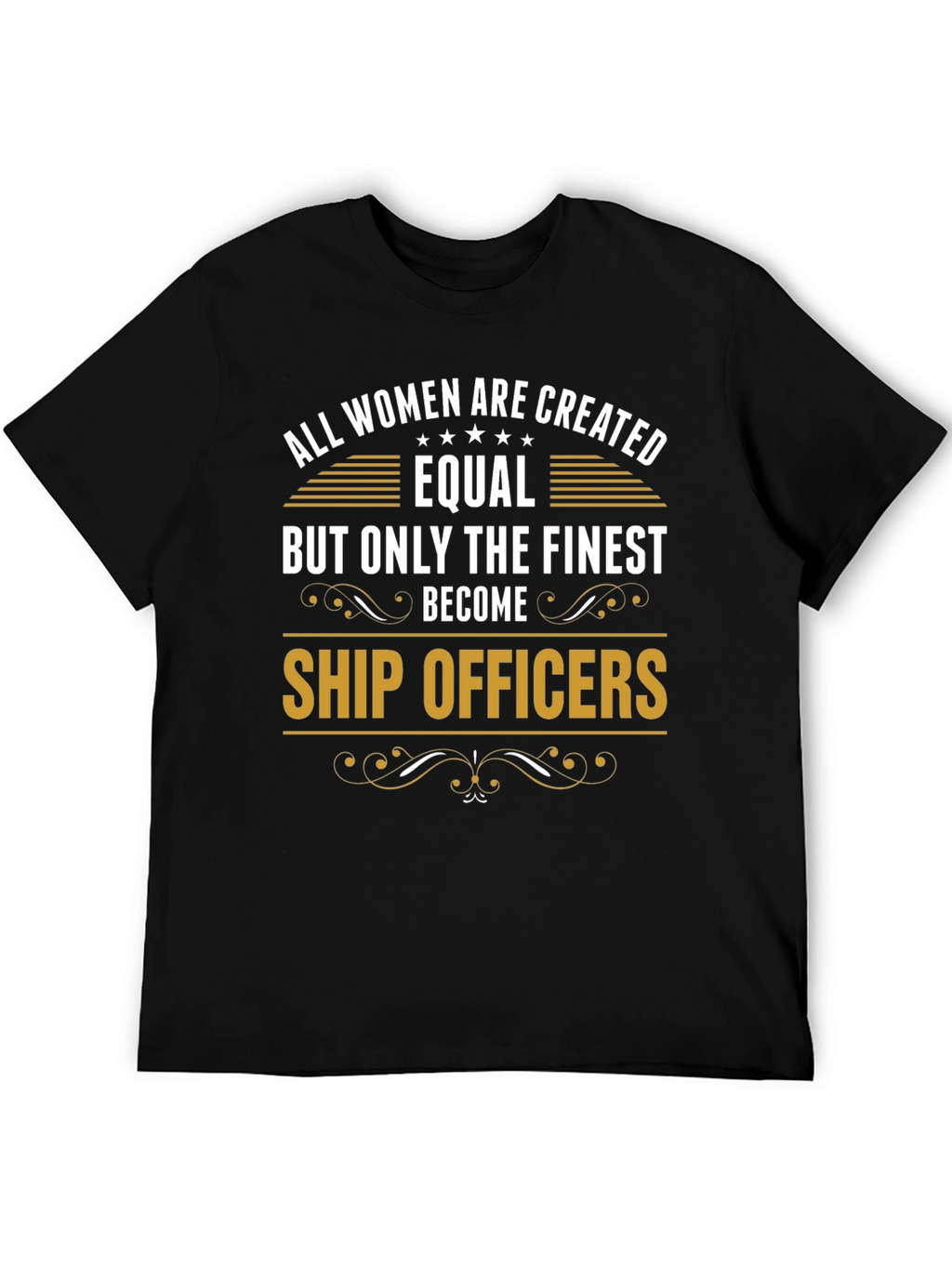Finest Women Ship Officers Black Graphic Tee