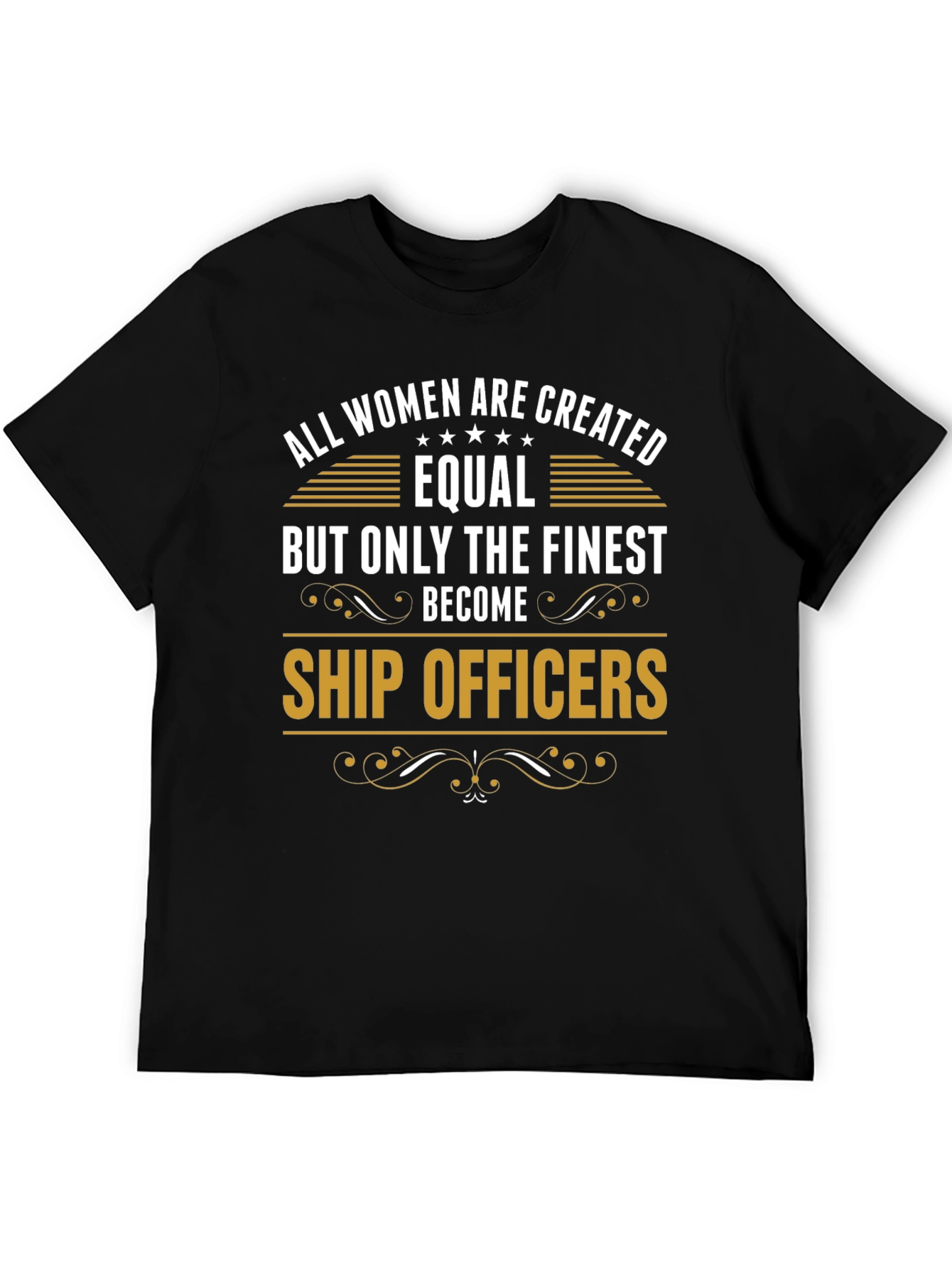 Finest Women Ship Officers Black Graphic Tee