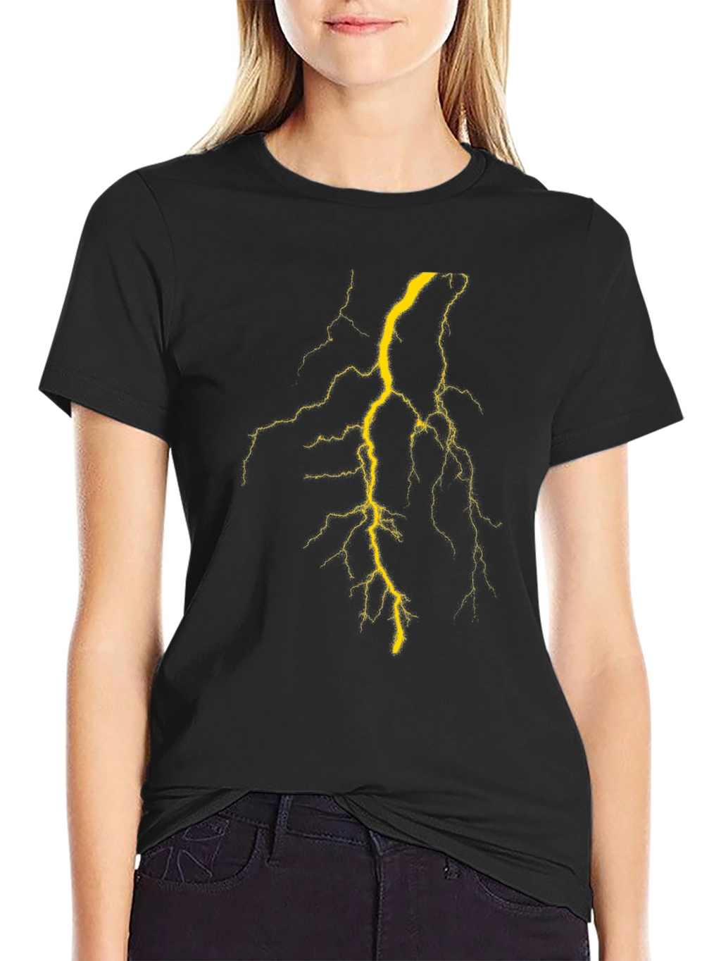 Lightning Bolt Graphic T-Shirt - Black