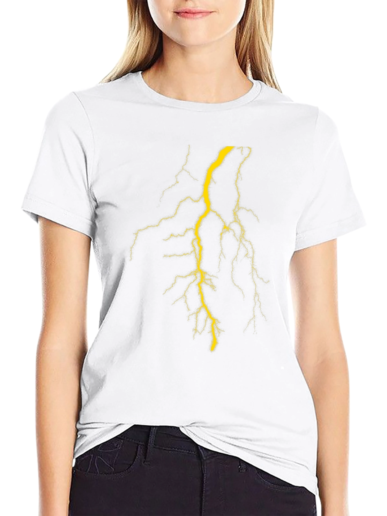 Lightning Bolt Graphic T-Shirt - Black