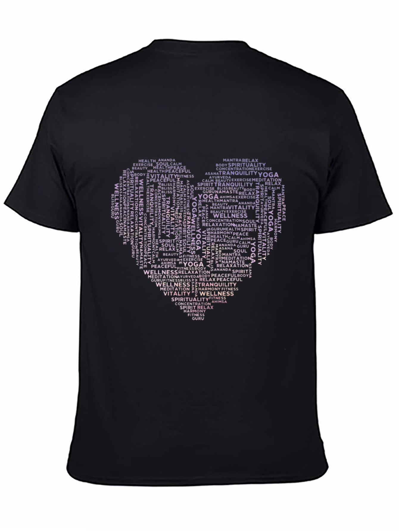 Yoga & Wellness Heart Word Art Graphic T-Shirt