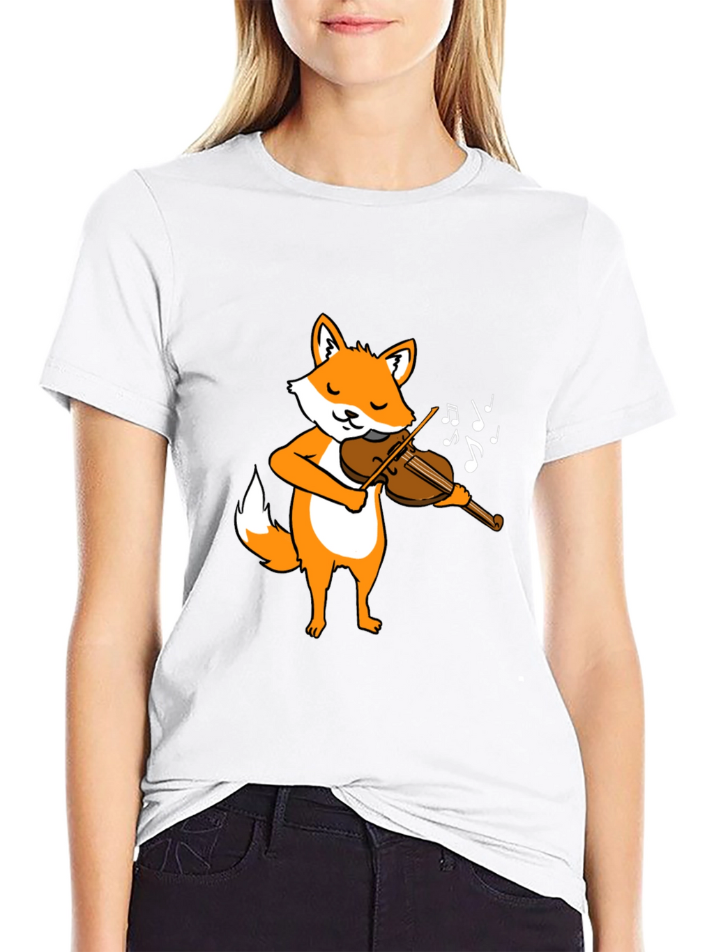 Fox Violinist Graphic Tee - Music Lover T-Shirt
